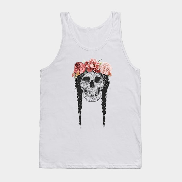 Skull with floral crown Tank Top by soltib